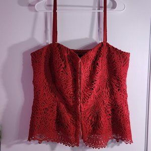 City Chic Red Lacey Corset style front top size 20